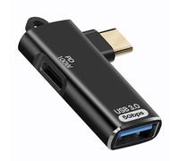 LinQ Adaptateur OTG USB vers USB-C – Charge USB-C 100W, Transfert 5 Gbps – Noir