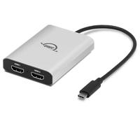 Adaptateur OWC USB-C vers Double HDMI 4K avec DisplayLink - Prend en Charge 2 moniteurs 4K à 60Hz - Compatible avec Mac M1/M2/M3/M4, PC, ChromeOS - Plug & Play, Universel, Noir/Argent