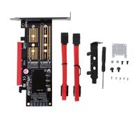 Adaptateur PCI-E 3.0x16 à M.2 SSD PCIE à M2, carte de levage de clé M B, Port SATA mSATA 2x7 broches, NVME M2 SSD AHCI mSATA 3 en 1