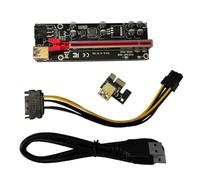 Adaptateur Pci-e 6 Broches 1x vers 16x, pour Carte Graphique | Alliage D’aluminium, Interface 6 Broches, Condensateurs sur Carte, Baffle à Boucle Fixe, Rouge
