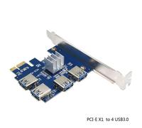 Adaptateur PCI E X1 vers USB 3.0, 4 ports, extension de carte, Compatible avec l'interface de carte graphique 4x8x1 6x