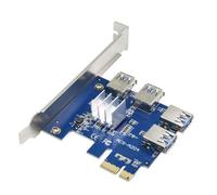 Adaptateur PCIe 1 à 4 pci express 16X slot Riser, carte PCI E 1X vers externe 4 PCI e USB 3.0, multiplicateur pour mineur de Bitcoin, nouveau