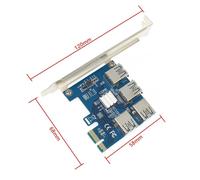 Adaptateur PCIe 1 à 4 pci express 16X slot Riser, carte PCI E 1X vers externe 4 PCI e USB 3.0, multiplicateur pour mineur de Bitcoin
