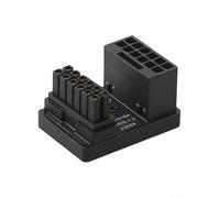 Adaptateur PCIE 5.0 ATX3.0 12 VHPWR, connecteur d'alimentation GPU 600 W avec angle de 180 degrés, boîtier en alliage d'aluminium pour carte graphique, noir argenté (PH316 noir A)
