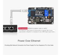 Adaptateur PCIe vers M.2 avec fonction PoE prenant en charge le protocole NVMe Disque SSD M.2 pour 5 ports PoE HAT