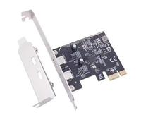 Adaptateur PCIE vers USB 3.2 GEN1 5 Gbps double type C carte d'extension ASM1042 puce de remplacement pour PC de bureau vers USB C carte adaptateur
