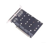 Adaptateur PCIE x16 vers Quad NVMe M.2 SSD pour systèmes PCIE 4.0 5.0 avec voyants d'état LED individuels