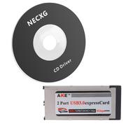 Adaptateur PCMCIA ExpressCard avec 2 ports USB 3.0 et emplacement 34 mm
