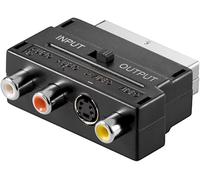 Adaptateur péritel AV commutable,convertisseur péritel vers 3x RCA (2 audio + 1 vidéo) et S-vidéo,entrée/sortie sélectionnable,compatible avec TV,DVD,VHS,consoles et plus d'appareils