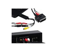 Adaptateur Péritel Entrée-Sortie Commutable Composite RCA et S-Vidéo vers Scart