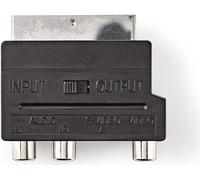 Adaptateur Péritel | Péritel Mâle | S-Vidéo Femelle / 3x RCA Femelle | Nickelé | Commutable | ABS | Noir | 1 pc. | Sachet en plastique