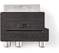 Adaptateur Péritel | SCART Mâle | S-Video Female / 3x RCA Female | Plaqué nickel | Commutable | ABS | Noir | 1 pièces | Boîte