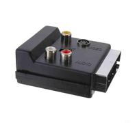 Adaptateur péritel vers 3 prises RCA S-Video, convertisseur 21 broches avec interrupteur marche/arrêt, contacts plaqués or pour enregistreur DVD, projecteur, TV et récepteur satellite