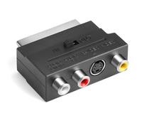 Adaptateur Péritel vers 3X in Out + S-Video S-VHS, Prise Peritel, Peritel Adaptateur, Connecteur Audio Vidéo en Noir pour une Transmission Optimale de l'Image et du Son, Idéal pour vos Appareils AV