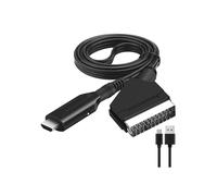 Adaptateur Péritel vers HDMI avec câble, convertisseur en haute définition, 2 ports, pour téléviseur