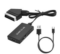 Adaptateur Péritel vers HDMI, Convertisseur péritel vers HDMI HD 1080P/720P | Adaptateur Péritel Mâle vers Sortie HDMI compatible avec Full HDTV Audio Vidéo pour Lecteur Sky DVD Blu-Ray STB Xbox PS3