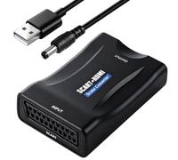 Adaptateur Péritel vers HDMI,Convertisseur SCART vers HDMI avec Câble USB | 720p 1080p Prise Péritel vers HDMI pour HDTV STB Projecteur Moniteur VHS Sky Blu-Ray DVD Xbox PS2 SCART Audio Vidéo HD