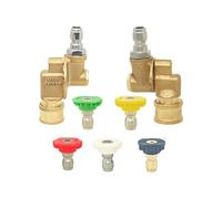 Adaptateur pivotant pour nettoyeur haute pression 4500 psi, connecteur coudé rotatif en acier inoxydable et cuivre pour automobile et usage domestique, compatible avec la plupart des systèmes de