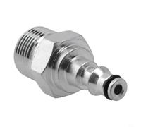 Adaptateur plat pour M14 pour outils de lavage à jet haute pression plat | Système Quick-Click, s'adapte aux prises M22, joint sans fuite, construction en alliage argenté, remplacement facile de la