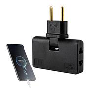 Adaptateur Plat pour Prise Murale | Sortie Rotatif à 2 Broches - Rallonge Prise électrique Portable dans Le Mur avec tête pivotante à 180 degrés