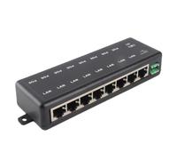 Adaptateur PoE, injecteur de Module d'alimentation POE Passif 12 V-48 V | Module Power Over Ethernet à 8 interfaces, charge maximale de 15 A, IEEE 802.3af/at pour caméras IP et points d'accès
