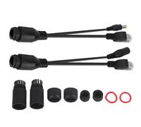 Adaptateur POE Passif 12V, Câble Injecteur Splitter, Noir Étanche - Alimentation et Données, Compatible Caméras IP, Réseaux Domestiques et Professionnels (Noire)