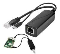 Adaptateur PoE Splitter Gigabit Type C 5V/3A avec RJ45, Convertisseur PoE vers USB-C IEEE 802.3af 1000Mbps pour Raspberry Pi, Caméras IP