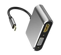 Adaptateur portable de type C vers 4K avec deux écrans 4K @ 60 Hz 30 Hz et concentrateurs USB 3.0 pour des postes de travail efficaces