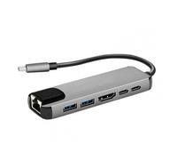 Adaptateur Portable Multi-Ports 6 En 1 De Type C Avec Hdmi 4k, Ethernet Rj45 Lan Compatible Avec Nintendo Switch, Usb-C