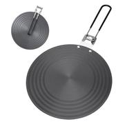 Adaptateur pour à induction, 24 cm, en acier inoxydable avec poignée rabattable, convertisseur pour poêles, casseroles, aluminium, céramique, verre et fonte, conductrice pour plaques de