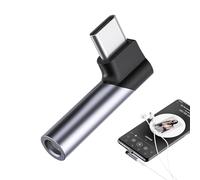 Adaptateur pour Casque - Adaptateur Audio à Angle Droit de Type C 3,5 mm | Dongle d'écouteurs stéréo sans Fil DAC, convertisseur Audio Compatible avec Les téléphones Mobiles