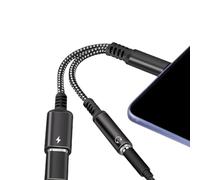 Adaptateur pour casque - Câble audio 3,5 mm - Connecteur double jack - Répartiteur de casque d'ordinateur portable - Adaptateur audio doré pour casque de microphone, tablette et ordinateur