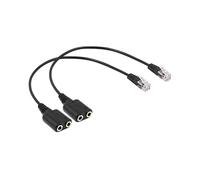 Adaptateur pour Casque RJ9 Prise Double Prise Audio 3,5 Mm pour Brancher le Câble Convertisseur Adaptateur Adaptateur RJ9 pour TéLéPhone
