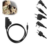Adaptateur pour Casque Tactique U94 V2 Commutateur PTT Compatible Multi-Prises Bouton Push-to-Talk avec Clip Et Grand Bouton Tactile Noir(for Phone)