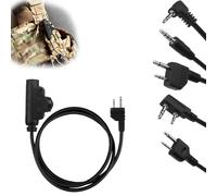 Adaptateur pour Casque Tactique U94 V2 Commutateur PTT Compatible Multi-Prises Bouton Push-to-Talk avec Clip Et Grand Bouton Tactile Noir(for Midland)