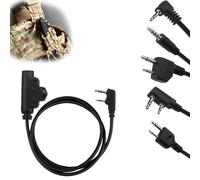 Adaptateur pour Casque Tactique U94 V2 Commutateur PTT Compatible Multi-Prises Bouton Push-to-Talk avec Clip Et Grand Bouton Tactile Noir(for Kenwood)