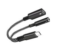 Adaptateur pour casque vers USB C - 3,5 mm adaptateur jack pour casque - Adaptateurs pour casque Splitter câble adaptateur 3,5 mm - Splitter casque, connecteur pour écouteurs, répartiteurs audio pour