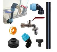 Adaptateur pour Citerne - Adaptateur pour Cuve d'Eau,Valve Anti-Fuite avec Tube Prolongateur pour Robinet Maison Jardin Atelier Garage Terrasse Entrepôt Extérieur