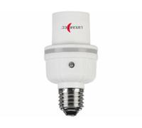 Adaptateur pour culot d'ampoule E27 sur E27 avec détecteur de luminosité et de son Lunartec