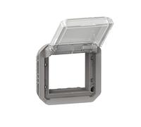 Legrand Adaptateur 069580L pour fonction Mosaic – Volet transparent, Composable, Gris