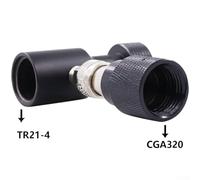Adaptateur pour gaz pour sodastream TR21-4 pour vers CGA320 Adaptateur(A) | Convertit TR21-4 pour vers CGA320/W21.8-14, compatible pour sodastream, installation rapide outil, usage domestique
