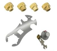 Adaptateur pour gaz pour vers Fileté 7/16" Kit 4 Adaptateur | Conversion pour vers filetage 7/16", compatible pour primus, pour jetboil, kit de 4 adaptateurs variés
