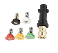 Adaptateur pour nettoyeur haute pression K2 compatible avec Karcher de 6,35 mm compatible avec les modèles K2 et fixations de buse multi-angles (5 buses)