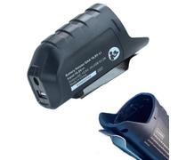 Adaptateur pour outils électriques 12 V et 10,8 V Li-ion avec deux ports de sortie USB et CC pour charger les téléphones, les lumières et les accessoires, étui en plastique noir, design compact pour