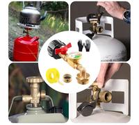 Adaptateur pour recharge bouteille de propane de 450 g, convertisseur de charge avec valve et manomètre design à 90 degrés, bouteilles 0,45 kg de réservoir 9 kg, pour activités de plein air, camping G