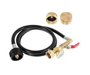 Adaptateur pour recharge de réservoirs de propane avec | Raccord pour bouteilles avec tuyau flexible et pour recharge barbecue de camping, barbecue et camping-car
