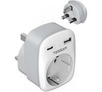 Adaptateur Prise Anglaise, 3 En 1 Prise Anglaise Adaptateur Francais Avec Usb C Et Usb A, 3250W Type G Pour Uk Irlande Dubai Irlande[Z2105]