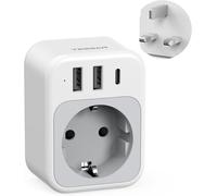 Adaptateur Prise Anglaise, 4 En 1 Prise Irlande Avec 1 Usb C Et 2 Usb A, Adaptateur Type G France Vers Uk Écosse Dubai Malte Malaisie Chypre Arabie Saoudite Maldives[Z3436]