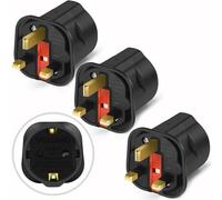 Adaptateur Prise Anglaise, [Lot de 3] VGUARD Adaptateur Voyage France/Europe ver UK, Adaptateur Prise Anglaise Universel de Secteur Angleterre UK, Convertisseur Adapteur Europe 2 Broches ver UK- Noir