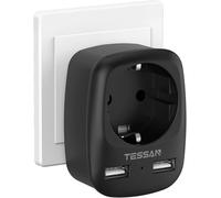 Adaptateur Prise Anglaise Uk Angleterre France, Prise Irlande Avec 2 Usb, Anglaise Vers France Pour Irlande Royaumeuni Qatar Bretagne Écosse, Adaptateur Type G, Noir[Z2107]